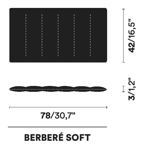 Berberé Dog Bed by Opinion Ciatti, size drawing: BERBERÉ SOFT