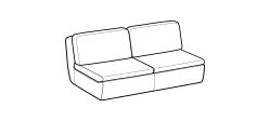 Deck Sofa by Ditre Italia, size drawing: 3-seat central element