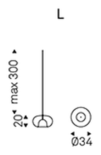 Coimbra Pendant Lamp by Cattelan Italia, size drawing 2