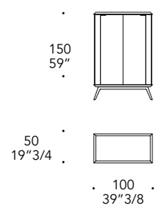 London Madia Sideboard by Reflex, size drawing