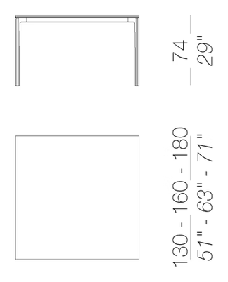 Add T Square Table by LaPalma, size drawing