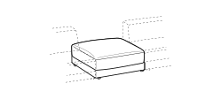 Bublé Sofa by Ditre Italia, size drawing: Central element base