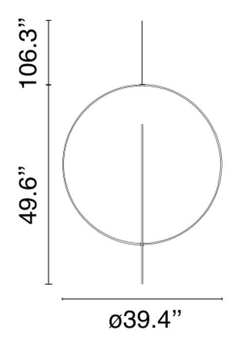 Overlap Pendant Lamp by Flos, size drawing: Overlap Suspension 2