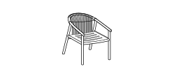 Isamu Outdoor Dining Chair by Ditre Italia, size drawing: Chair Isamu outdoor
