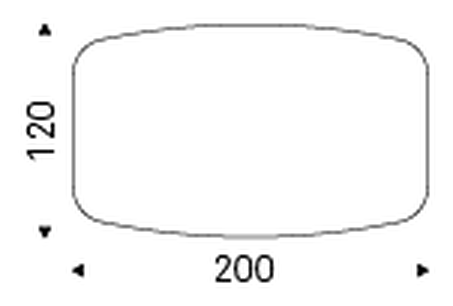 Yoda Keramik Dining Table by Cattelan Italia, size drawing 5