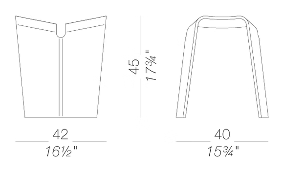 Kami S521 Stool by LaPalma, size drawing
