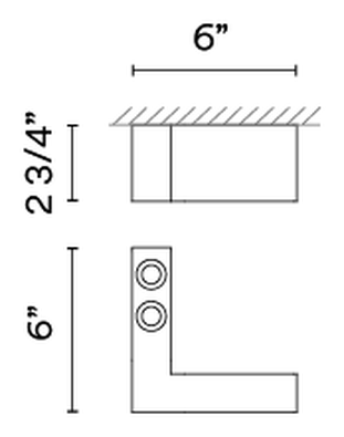 Offset Lighting Collection by Vibia, size drawing: Model 1725