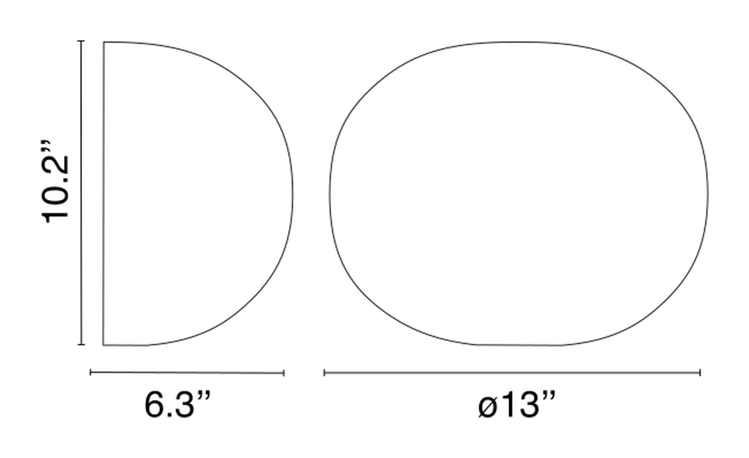 Glo-Ball Wall/Ceiling Lamp by Flos, size drawing: Glo-Ball Wall