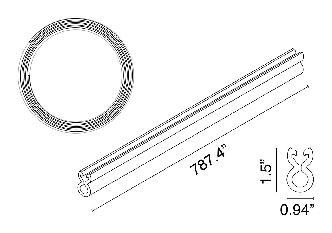 My Circuit Profile Lighting System by Flos, size drawing 2