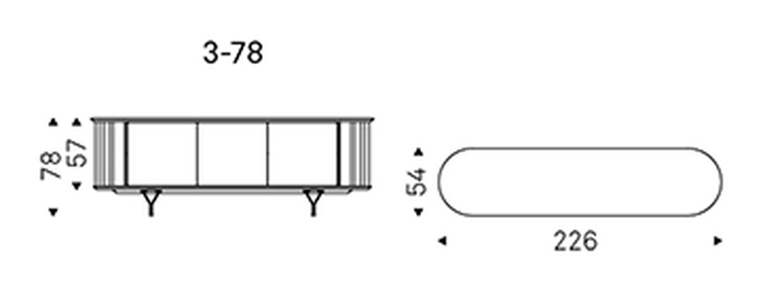 Costes Sideboard by Cattelan Italia, size drawing 2