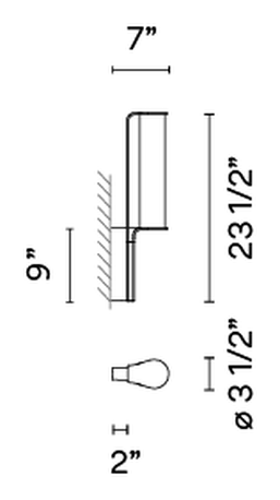 Class Outdoor Lighting Collection by Vibia, size drawing: Model 2820