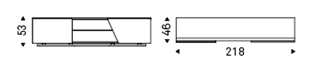 Aston TV Cabinet by Cattelan Italia, size drawing