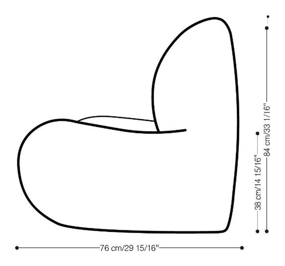 Kiss Lounge Chair by Heller, size drawing 2