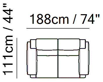Iago Sectional by Natuzzi Italia: Modular sofa with adjustable headrests, outline drawing with sizes