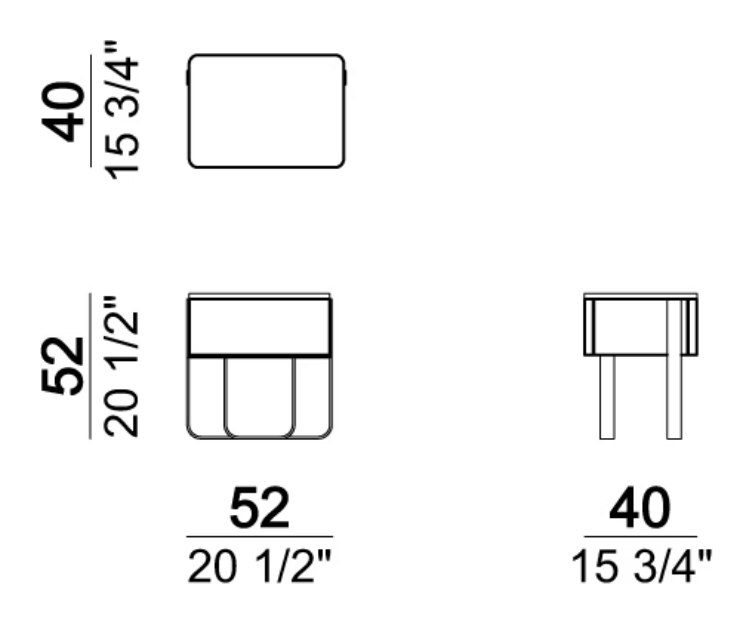 Effetto Notte Nightstand by Arketipo, size drawing 2