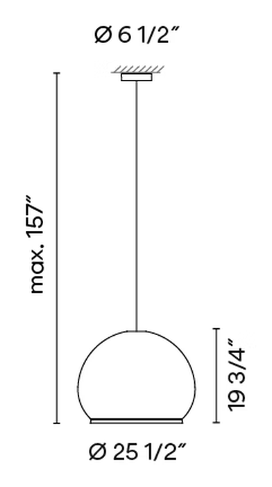 Knit Pendant Lamp by Vibia, size drawing: Model 7475
