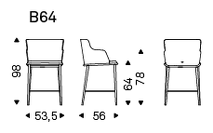 Magda ML Stool by Cattelan Italia, size drawing 4