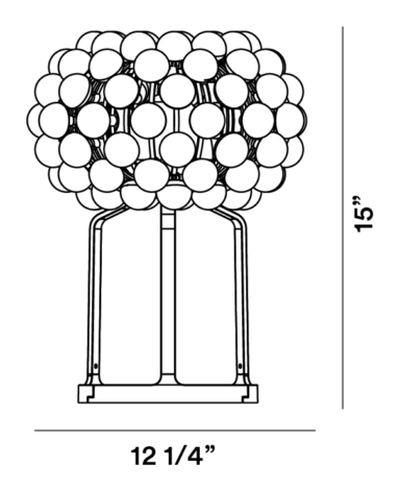 Caboche Plus Table Lamp by Foscarini, size drawing