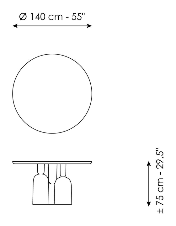 Cop Dining Table by Bonaldo, size drawing 7