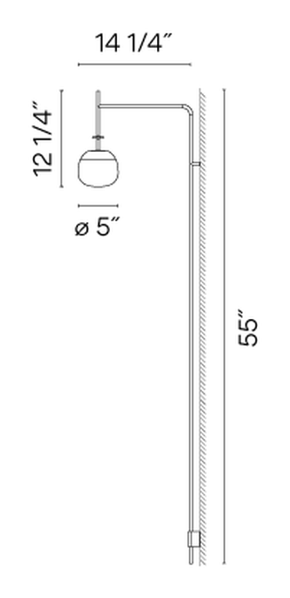 Tempo Lighting Collection by Vibia, size drawing: Model 5765