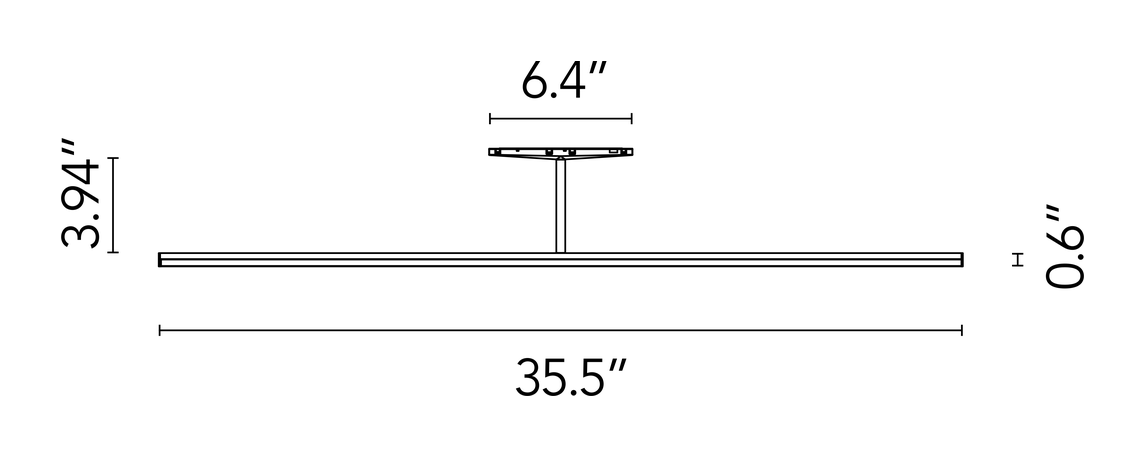 Magic Stick Track Module by Flos, size drawing: Magic Stick 100