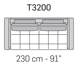 Cortina Tufted Sofa by Nicoline, size drawing 3