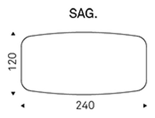 Senator Keramik Dining Table by Cattelan Italia, size drawing 3