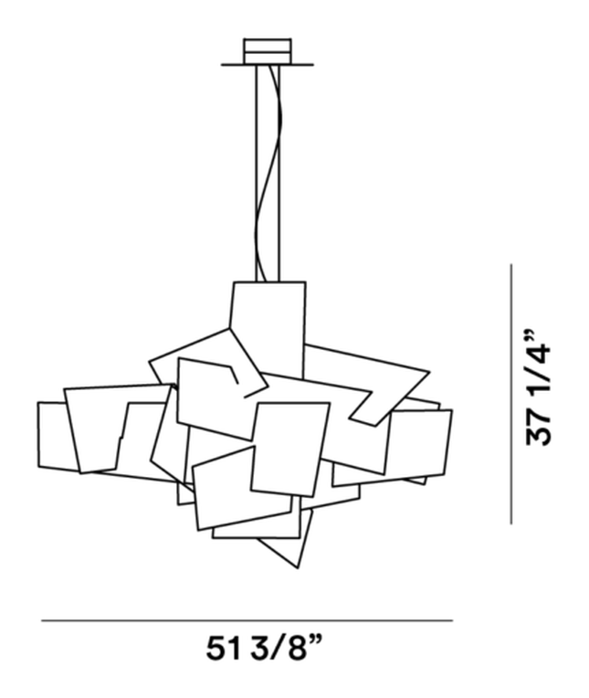 Big Bang Pendant Lamp by Foscarini, size drawing: Big Bang L
