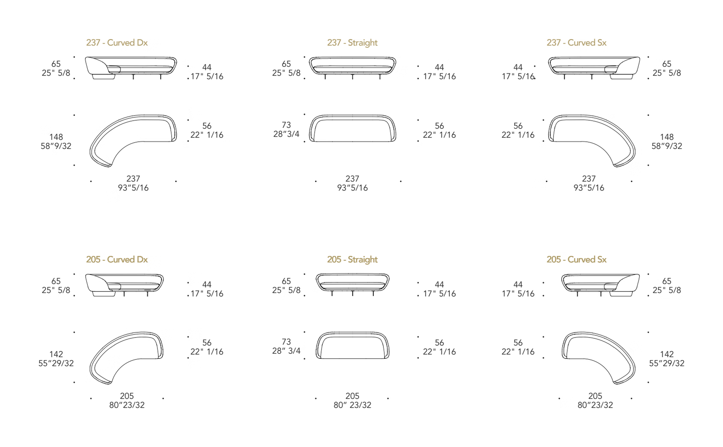 Segno Sofa Lounge by Reflex, size drawing