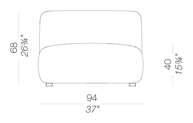 Plus Chaise Lounge 2, Outdoor by LaPalma, size drawing