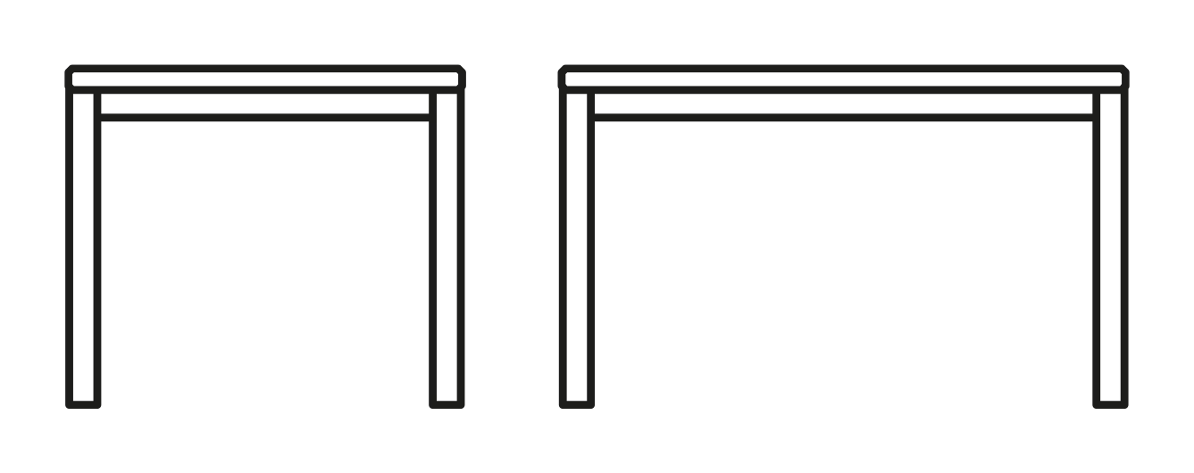 Snap Dining Table by Connubia, size drawing