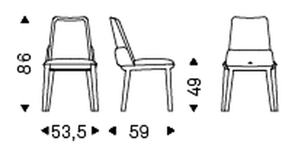 Belinda Dining Chair by Cattelan Italia, size drawing 1