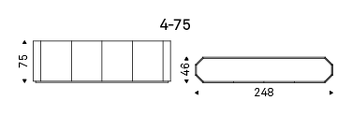 Chelsea Sideboard by Cattelan Italia, size drawing 6