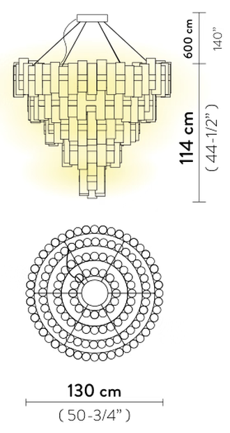 La Lollona Pendant Lamp by Slamp, size drawing: La Lollona 5