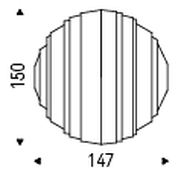 Stripes Wall Mirror by Cattelan Italia, size drawing 3