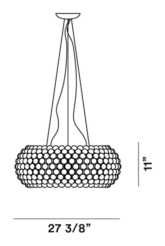 Caboche Plus Pendant Lamp by Foscarini, size drawing: Caboche Plus Grande