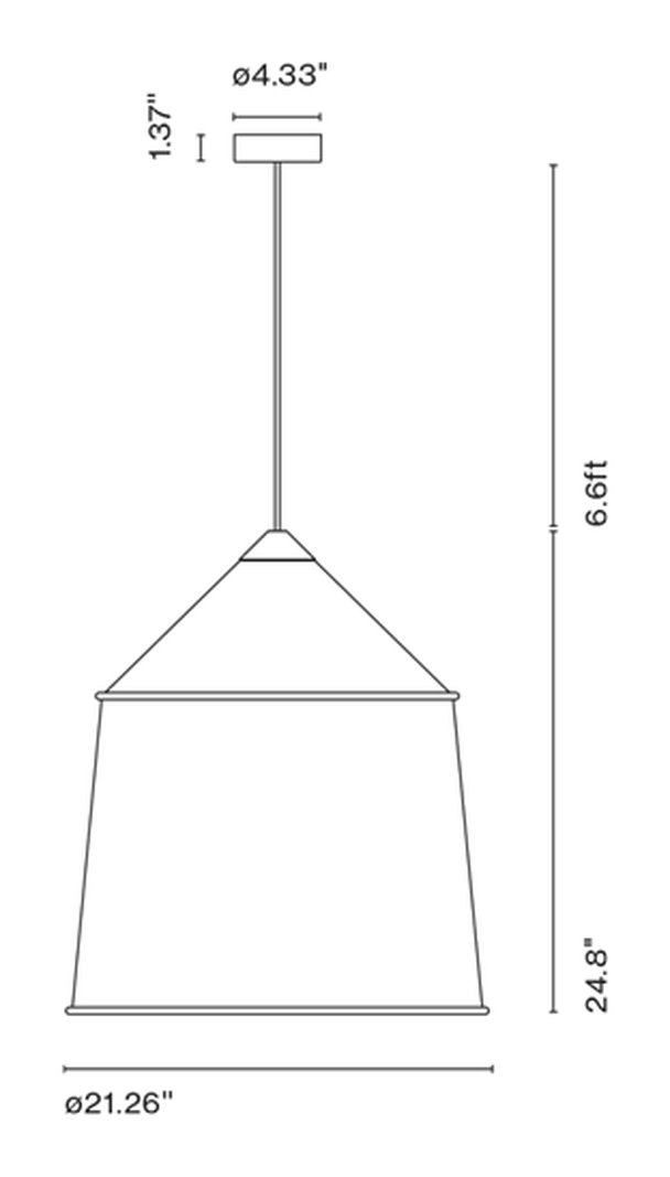 Jaima Pendant Lamp E26 Indoor by Marset, size drawing: Jaima 54