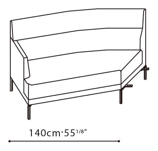 Amor-30 Sofa by Camerich, size drawing: C01F0112