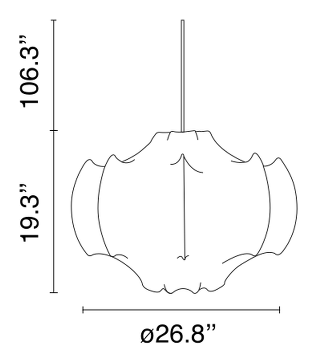 Viscontea Pendant Lamp by Flos, size drawing