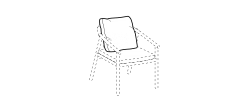 Isamu Outdoor Dining Chair by Ditre Italia, size drawing: Outdoor back cushion chair Isamu