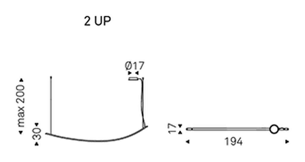 Katana Magnum Pendant Lamp by Cattelan Italia, size drawing 1