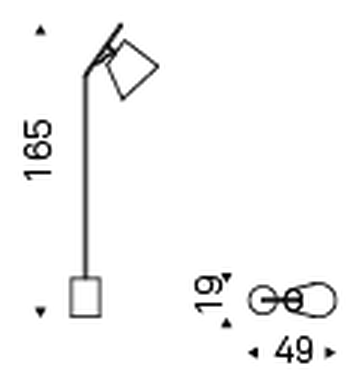 Karibù Floor Lamp by Cattelan Italia, size drawing