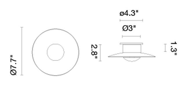 LED-Ginger Ceiling Lamp by Marset, size drawing: LED-Ginger 20
