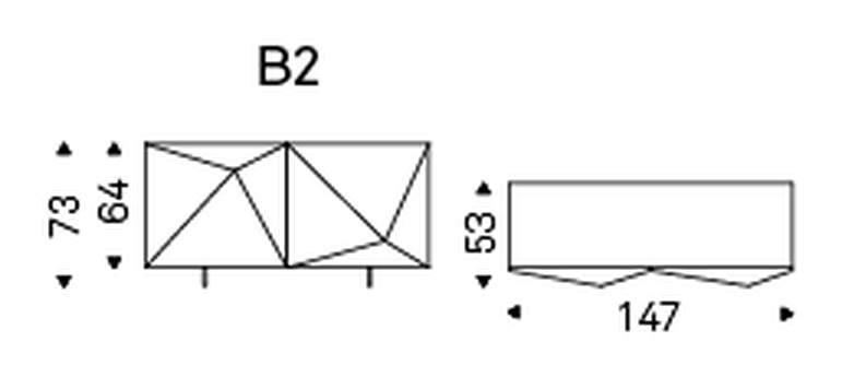 Kayak Sideboard by Cattelan Italia, size drawing 2