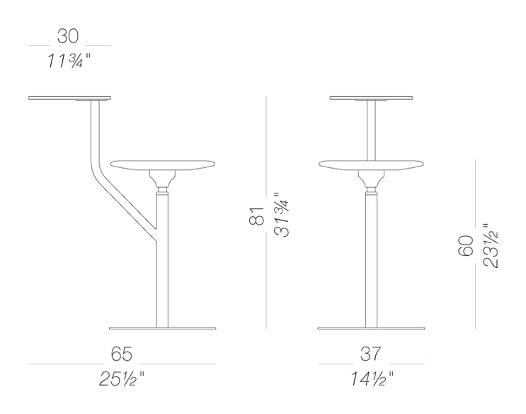 Aaron ES440 Outdoor Stool by LaPalma, size drawing