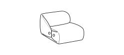 Melville Sofa by Ditre Italia, size drawing: 1-seat lateral element