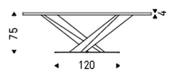 Stratos Wood Dining Table by Cattelan Italia, size drawing 3