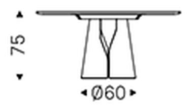Giano Argile Dining Table by Cattelan Italia, size drawing 1