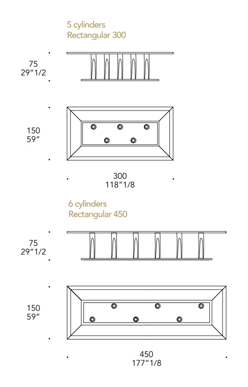 Nautilus 72 Dining Table by Reflex, size drawing 2
