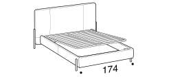 Alar Bed by Ditre Italia, size drawing: Double size bed for 160x200 cm mattress with BOX mechanism
